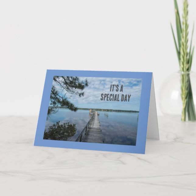 HUMOROUS LAKE ENTHUSIAST BIRTHDAY WISH CARD (Front)