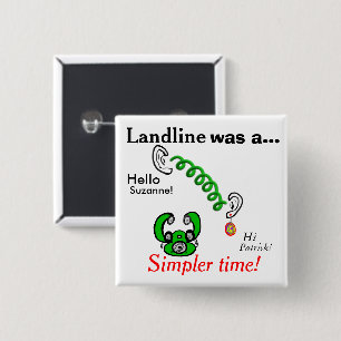 Humorous Landline Phones Personalized Names Button