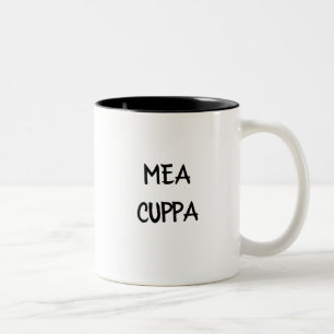 Humorous Latin Catholic Mea Cuppa Two-Tone Coffee Mug