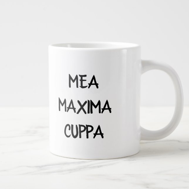 Humorous Latin Catholic Mea Maxima Cuppa Giant Coffee Mug (Right)