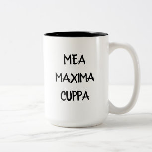 Humorous Latin Catholic Mea Maxima Cuppa Two-Tone Coffee Mug