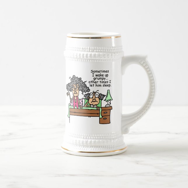 Humorous Let Grumpy Sleep Beer Stein (Right)