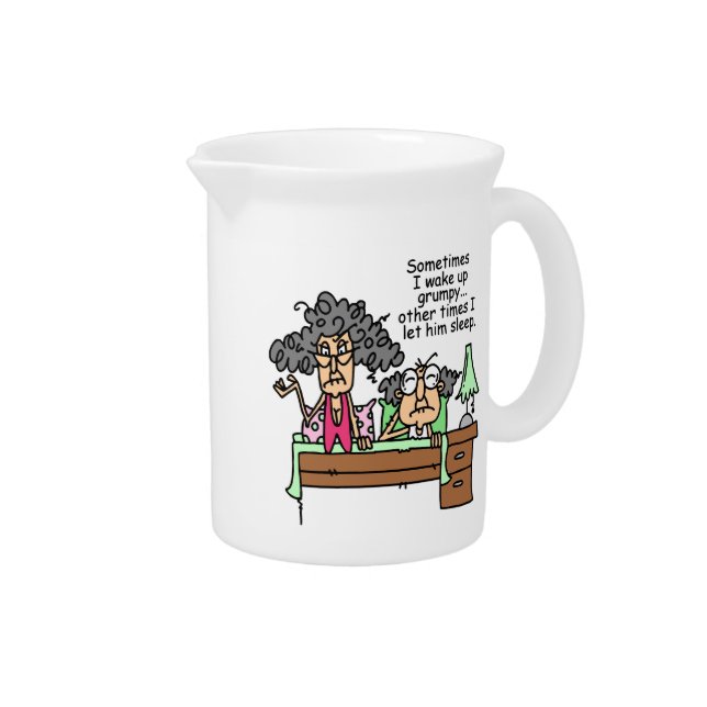 Humorous Let Grumpy Sleep Drink Pitcher (Right)