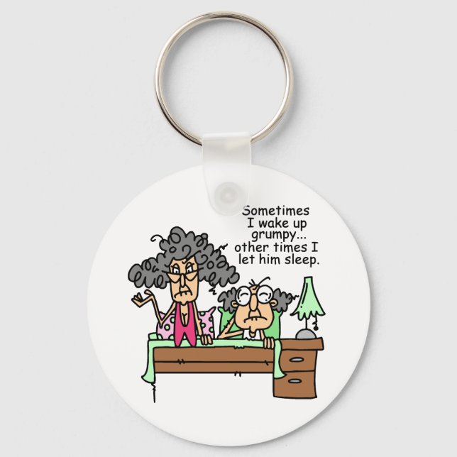 Humorous Let Grumpy Sleep Keychain (Front)