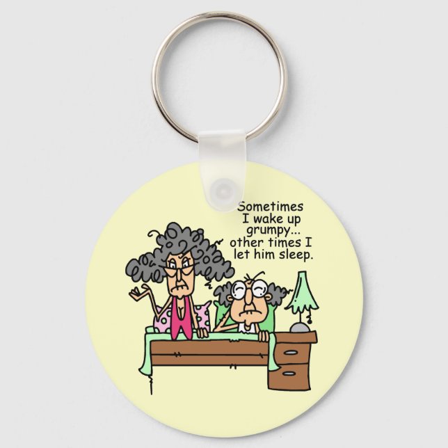 Humorous Let Grumpy Sleep Keychain (Front)