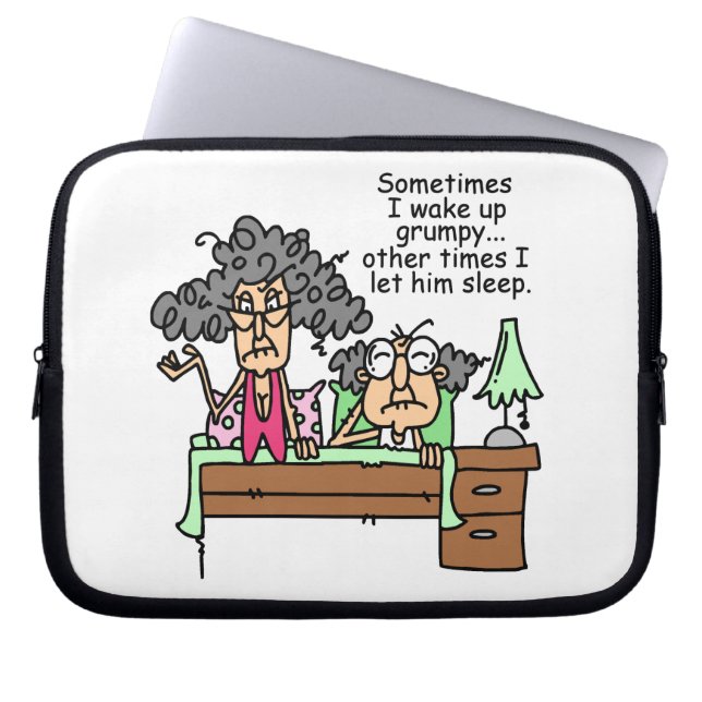 Humorous Let Grumpy Sleep Laptop Sleeve (Front)