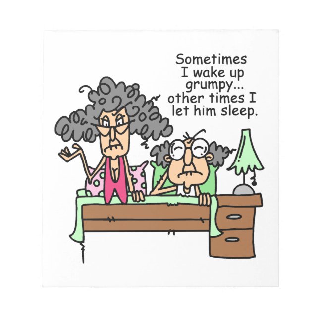 Humorous Let Grumpy Sleep Notepad (Front)