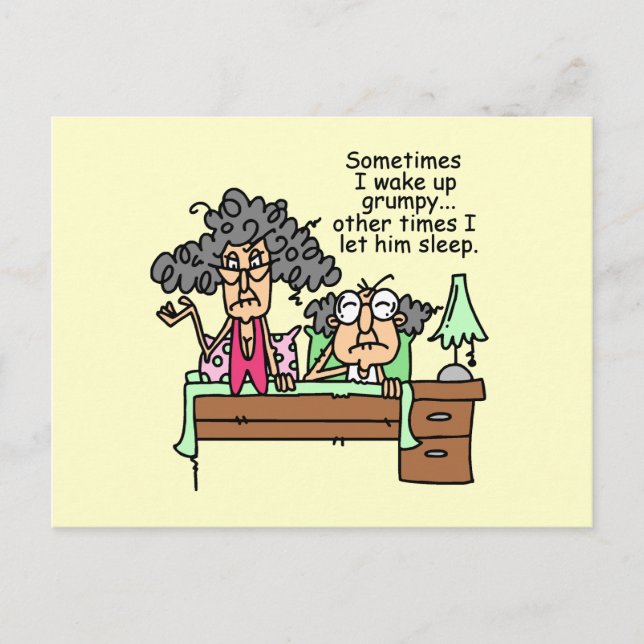 Humorous Let Grumpy Sleep Postcard (Front)