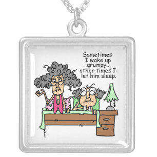 Humorous Let Grumpy Sleep Silver Plated Necklace
