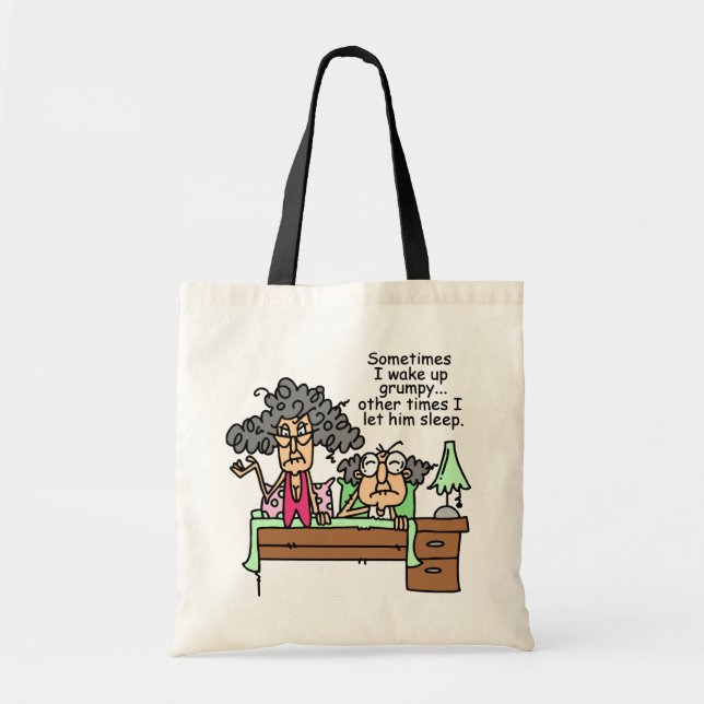 Humorous Let Grumpy Sleep Tote Bag (Front)