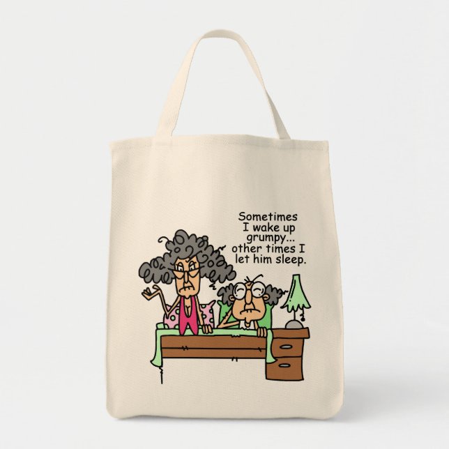 Humorous Let Grumpy Sleep Tote Bag (Front)