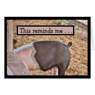 HUMOROUS "LET'S HAVE LUNCH"/HOG EATING IN PIGPEN CARDS