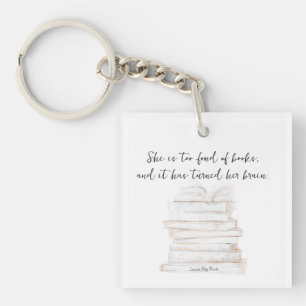 Humorous Little Women Book Lover Quote Keychain