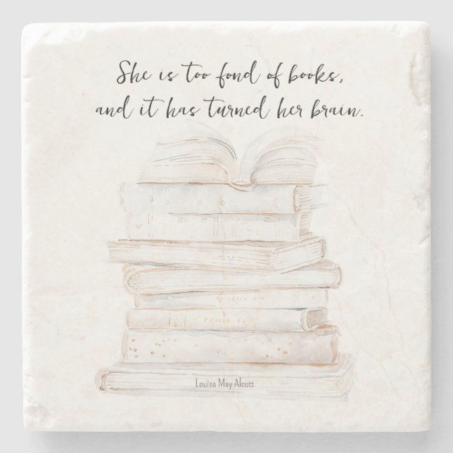 Humorous Little Women Book Lover Quote  Stone Coaster (Front)