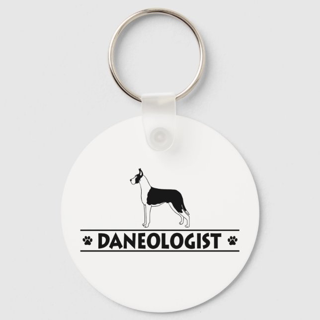 Humorous Mantle Great Dane Keychain (Front)