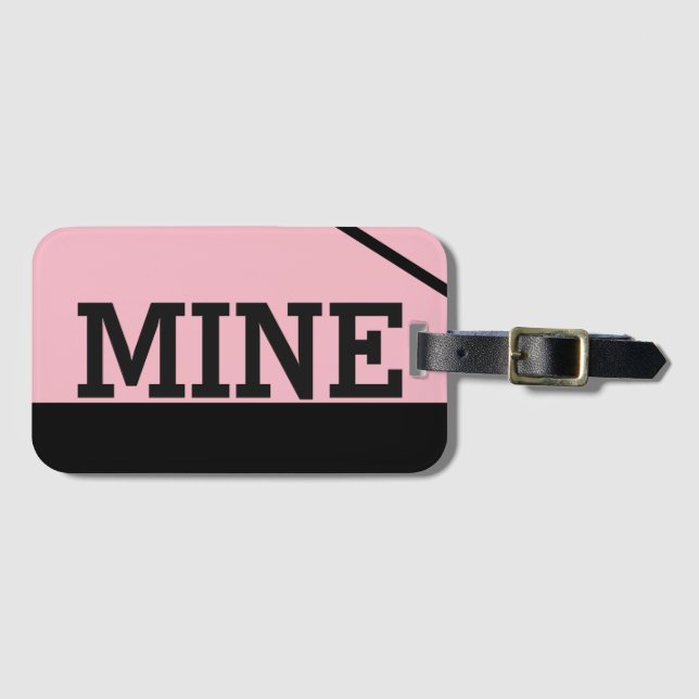Humorous "Mine" Luggage Tag (Front Horizontal)