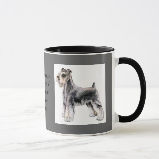 Humorous Mini Schnauzer & Coffee Lover Mug (Right)
