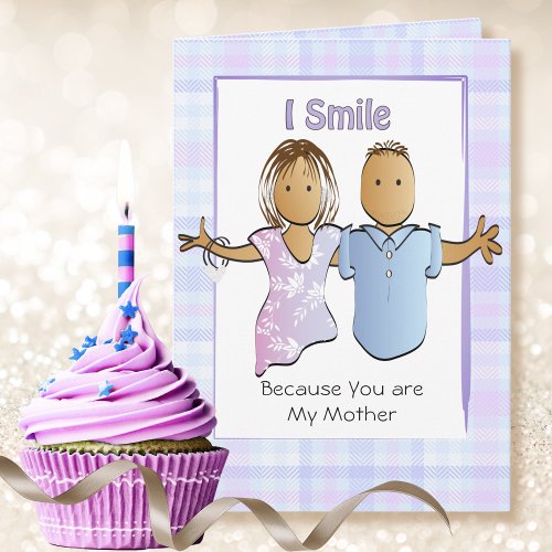 Humorous Mom Mother Funny Cartoon Ethnic Birthday Card