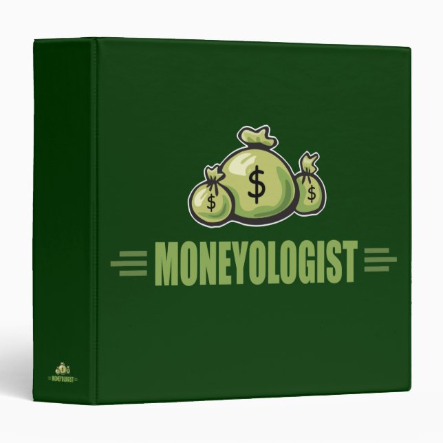 Humorous Money Bags Moneologist Banker Gambler Binder (Front/Spine)