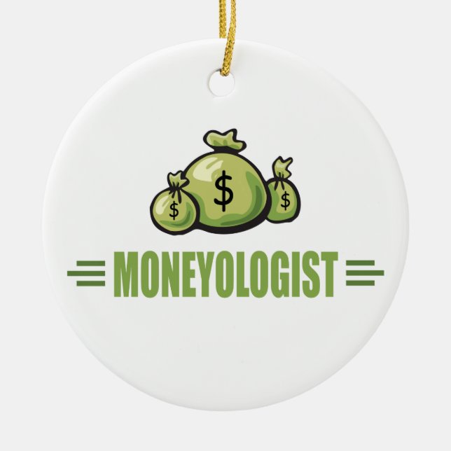 Humorous Money Ceramic Ornament (Front)