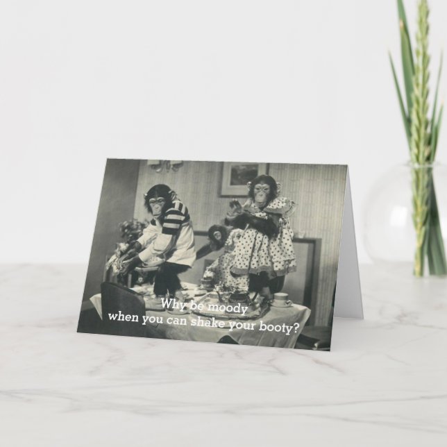 Humorous Monkey Party Card (Front)