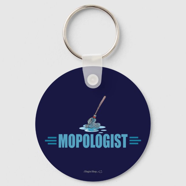 Humorous Mop Mopping Keychain (Front)