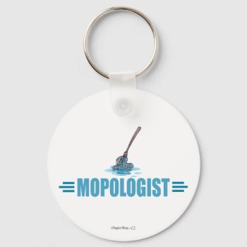 Humorous Mop Mopping Keychain by OlogistShop at Zazzle