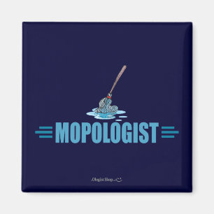 Humorous Mop Mopping Magnet