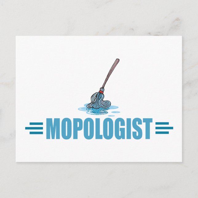 Humorous Mop Mopping Postcard (Front)