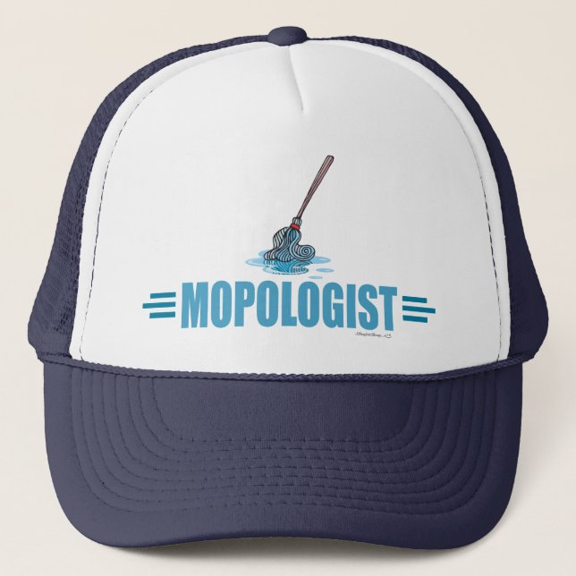 Humorous Mop Mopping Trucker Hat (Front)
