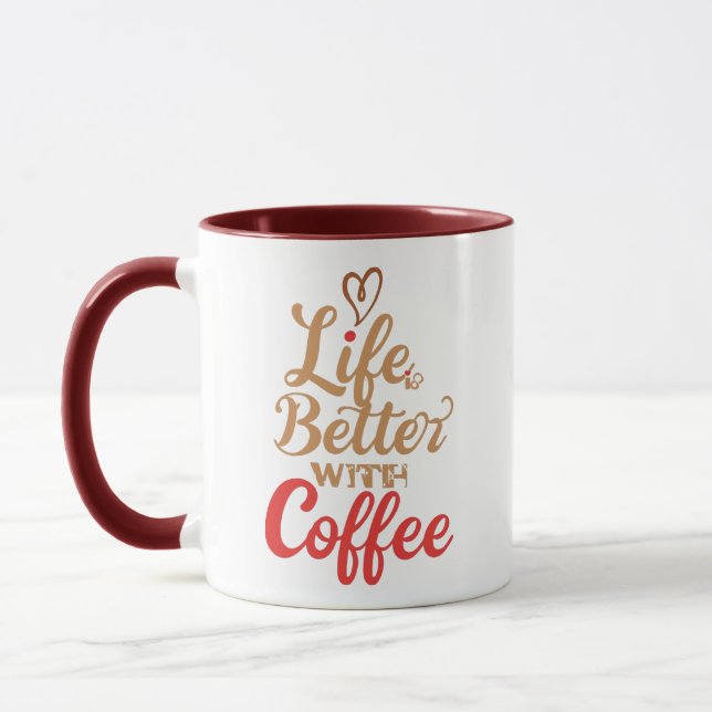 Humorous Morning Caffeine Slogan Mug (Left)