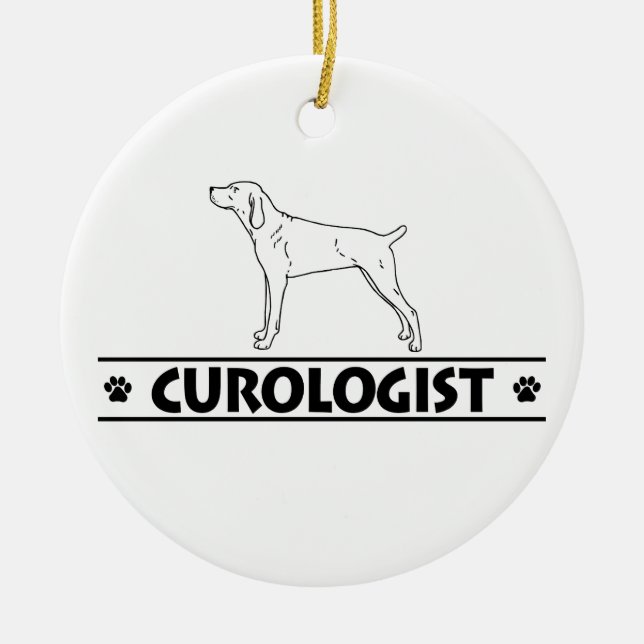 Humorous Mountain Cur Ceramic Ornament (Front)