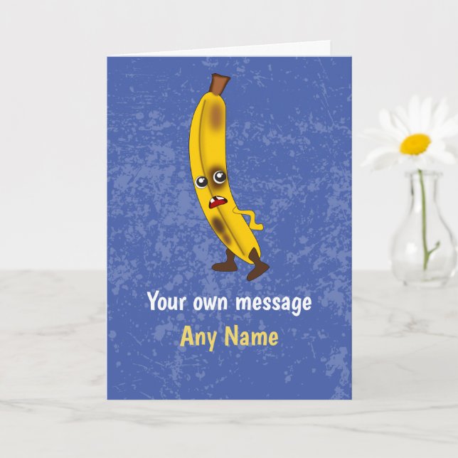 Humorous Mr Banana - Bad-Tempered Fruit Birthday Card (Small Plant)