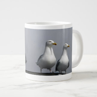 Humorous Mr & Mrs Gully Romantic Seagull Coastal Giant Coffee Mug
