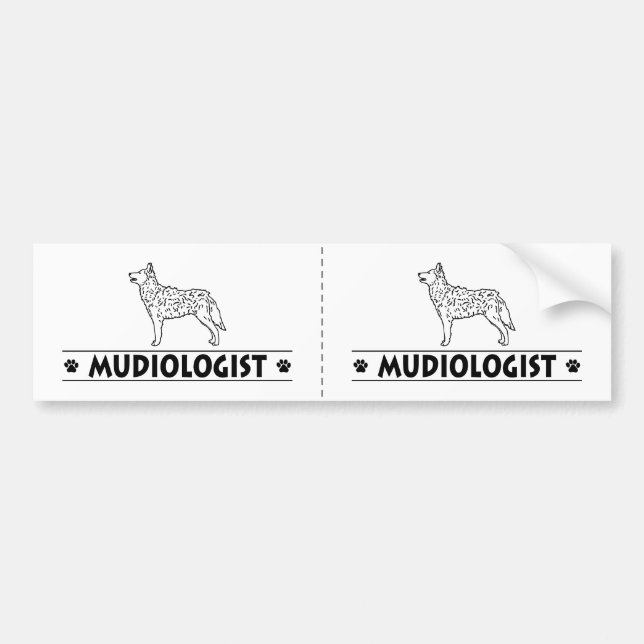 Humorous Mudi Bumper Sticker (Front)