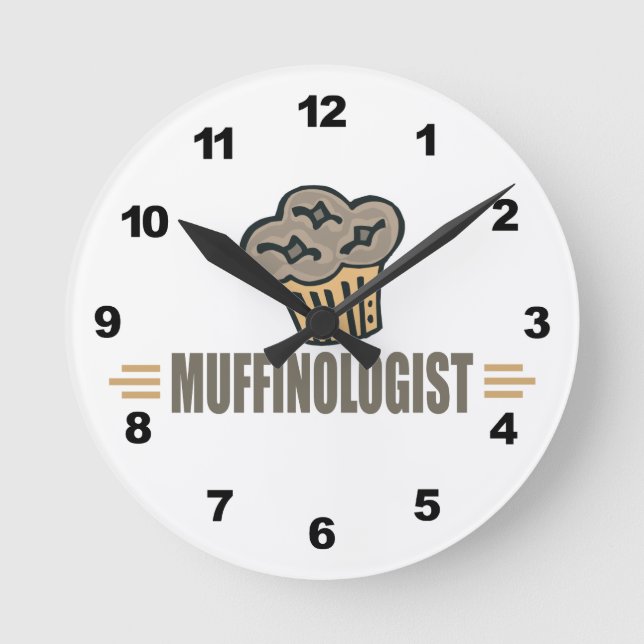 Humorous Muffins Round Clock (Front)