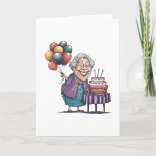 Humorous Nana Bday Party Balloon Art Card
