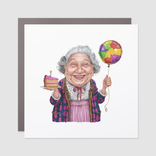 Humorous Nana Birthday Cake Slice Car Magnet