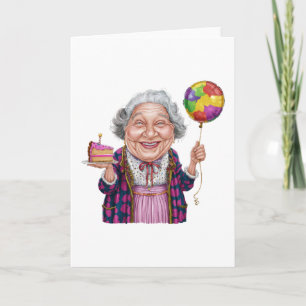 Humorous Nana Birthday Cake Slice Holiday Card