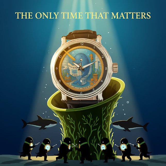 Humorous Narwhal Bathroom Clock Watch (Creator Uploaded)