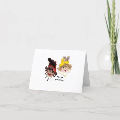 Humorous Need for Two Diets Folded Greeting Card