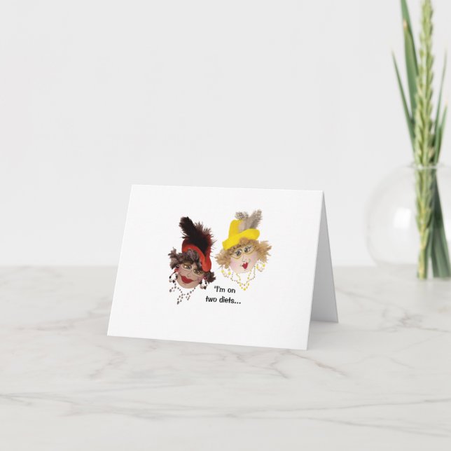 Humorous Need for Two Diets Folded Greeting Card (Front)