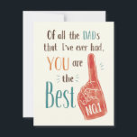 Humorous No.1 Dad Father's Day Card<br><div class="desc">A humorous Father's Day card features hand painted illustrations and hand letterings for the no.1 Dad.
Front: Of all the Dads that I've ever had,  you are the best.</div>