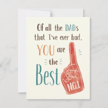 Humorous No.1 Dad Father's Day Card by fourwetfeet at Zazzle