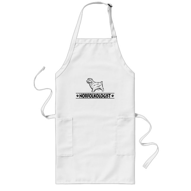 Humorous Norfolk Terrier Long Apron (Front)