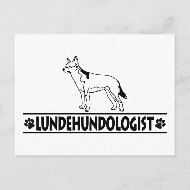 Humorous Norwegian Lundehund Postcard (Front)