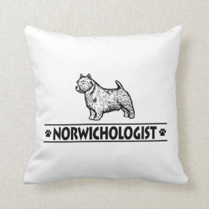 Humorous Norwich Terrier Throw Pillow