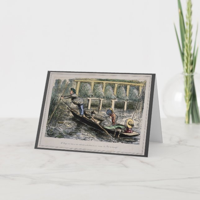 Humorous nostalgia card - fishing with family (Front)