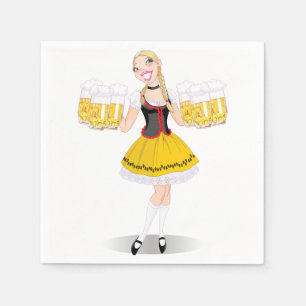 Humorous Oktoberfest Blonde Beer Girl Paper Napkins