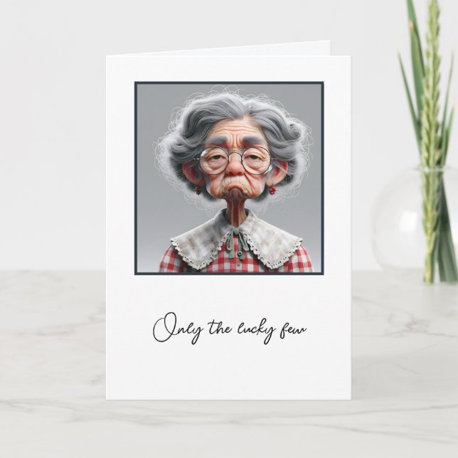 Humorous Old Lady Getting Old Birthday Card (Front)